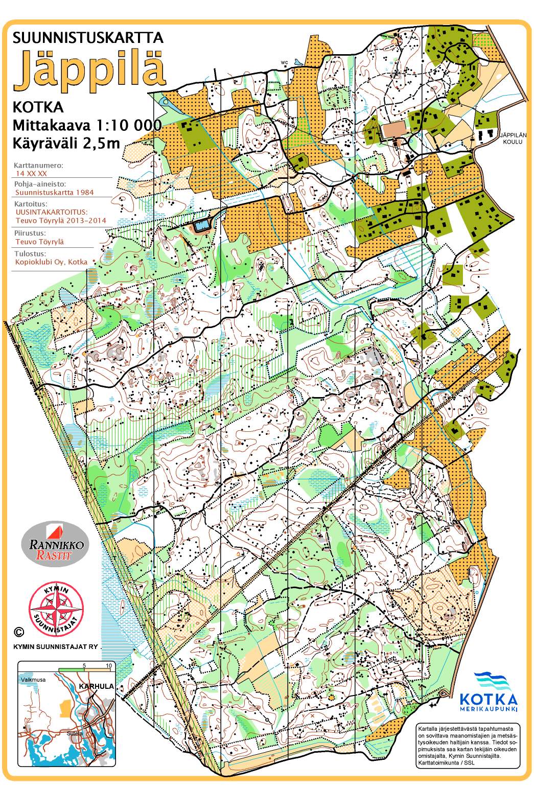 Rannikkorastit - Jäppilä  - May 27th 2014 - Orienteering Map from  Kymin Suunnistajat